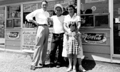 Dad (center), Eleanor and Susie with unknown man (July 1956)